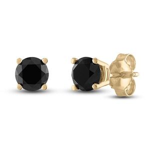 JARED JEWELERS - Black Diamond Solitaire Stud Earrings